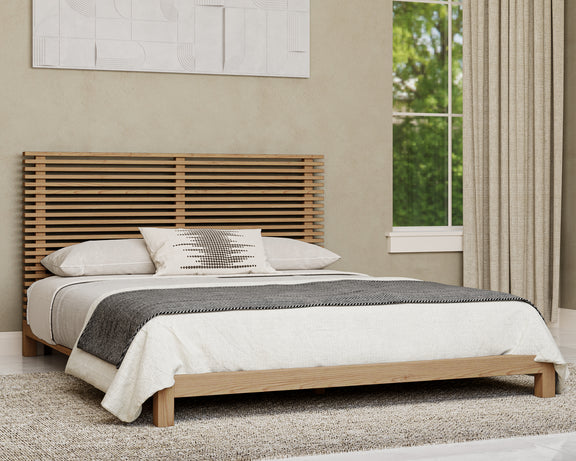 Tanner Full-size Solid Ash Platform Bed in Flaxen