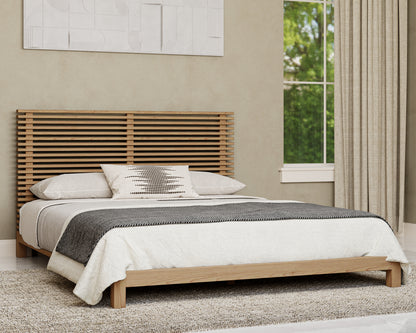 Tanner Solid Ash Platform Bed in Flaxen