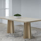 Zinnia Ash Wood Double Pedestal Dining Table in White Sand