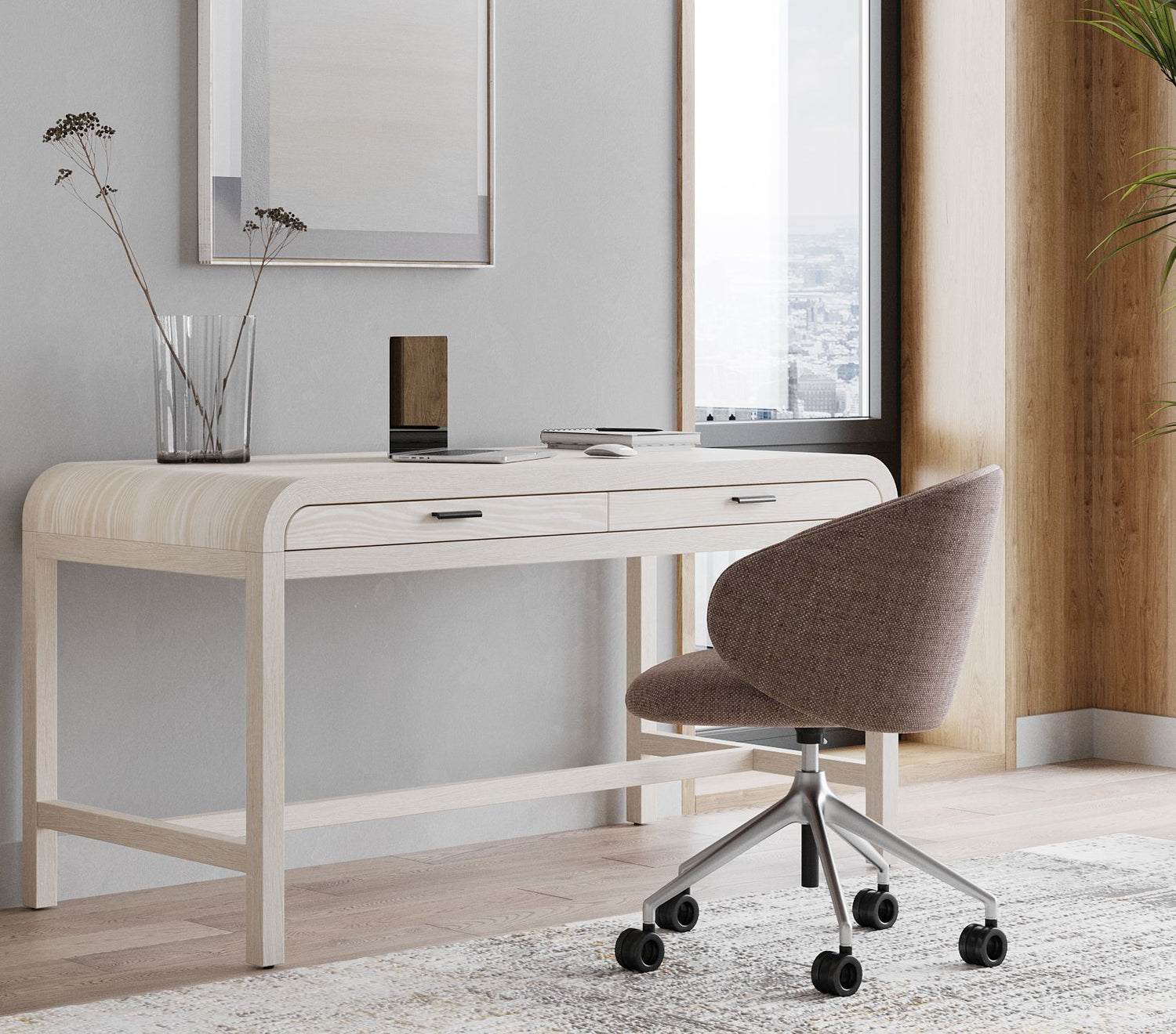 Drake Two Drawer Writing Desk in Sugar