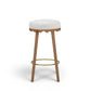 Oodle Performance Vegan Mohair Bar and Counter Stool - Cream / Light Walnut / Bar Height