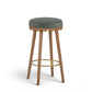 Oodle Performance Vegan Mohair Bar and Counter Stool - Green / Light Walnut / Bar Height