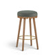 Oodle Performance Vegan Mohair Bar and Counter Stool - Green / Light Walnut / Bar Height