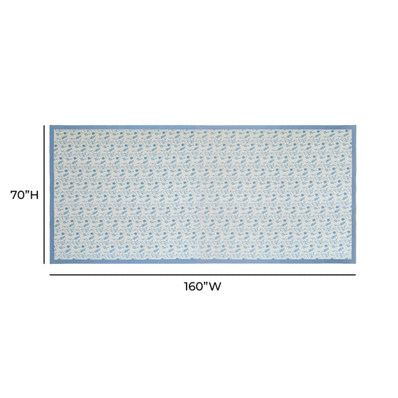 Dolce Natural Cotton Table Cloth - Baby Blue / 70" x 160"