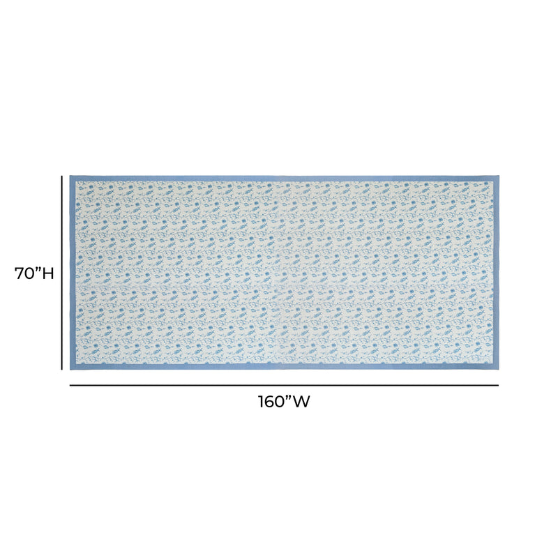 Dolce Natural Cotton Table Cloth - Baby Blue / 70" x 160"
