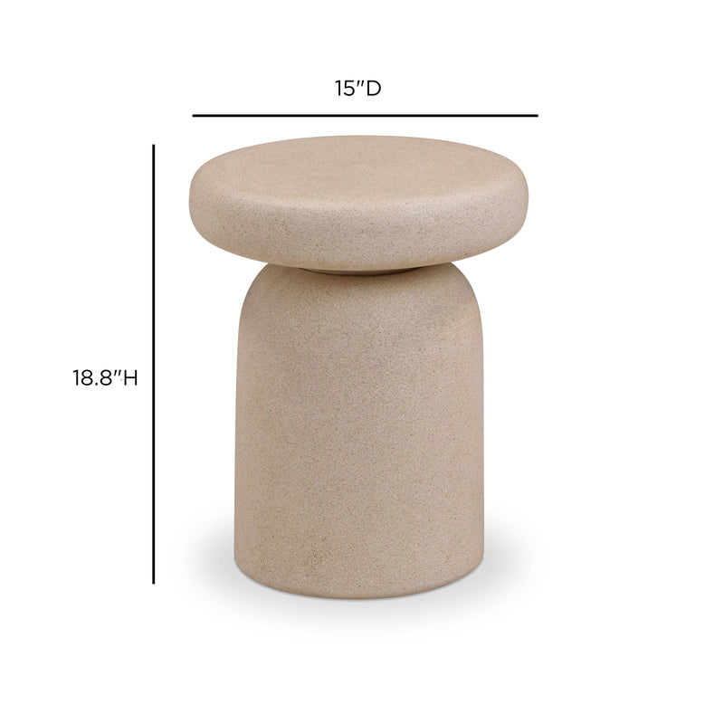 Lydia Concrete Indoor/Outdoor Side Table - Cream