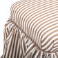 Gertrude Striped Performance Linen Skirted Ottoman - Brown