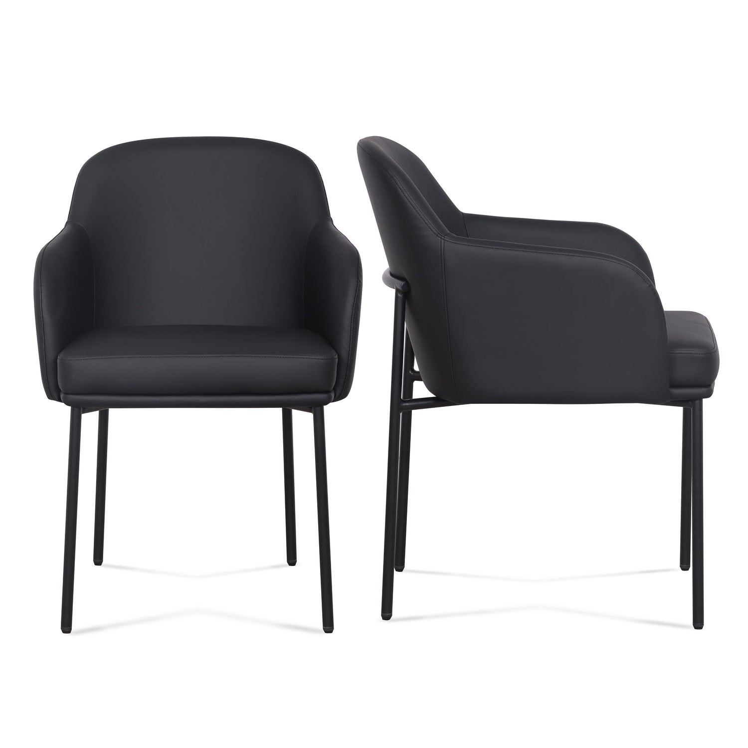 Sydney Performance Vegan Leather Armchair - Set of 2 - Black