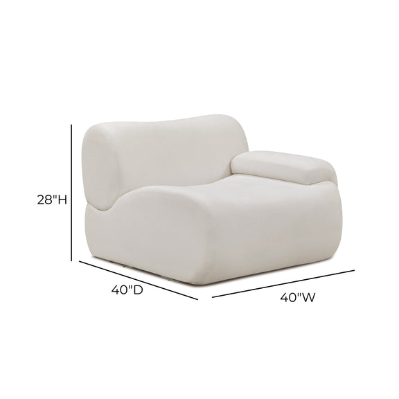 Zenith Contract-Grade Upcycled Fabric Corner Chair - Cream / RAF