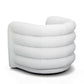 Curves Performance Velvet Swivel Accent Chair - Cream
