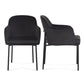 Sydney Performance Velvet Armchair - Set of 2 - Black