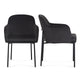 Sydney Performance Velvet Armchair - Set of 2 - Black