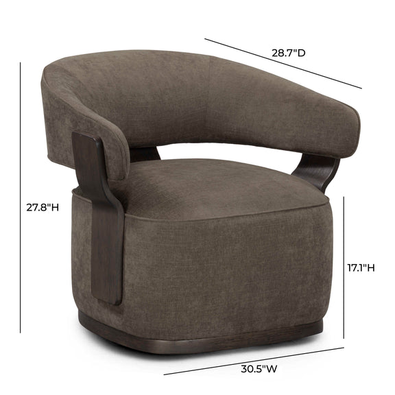 Madison Performance Swivel Accent Chair - Mink