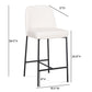 Sydney Performance Vegan Leather Counter Stool - Set of 2 - Cream