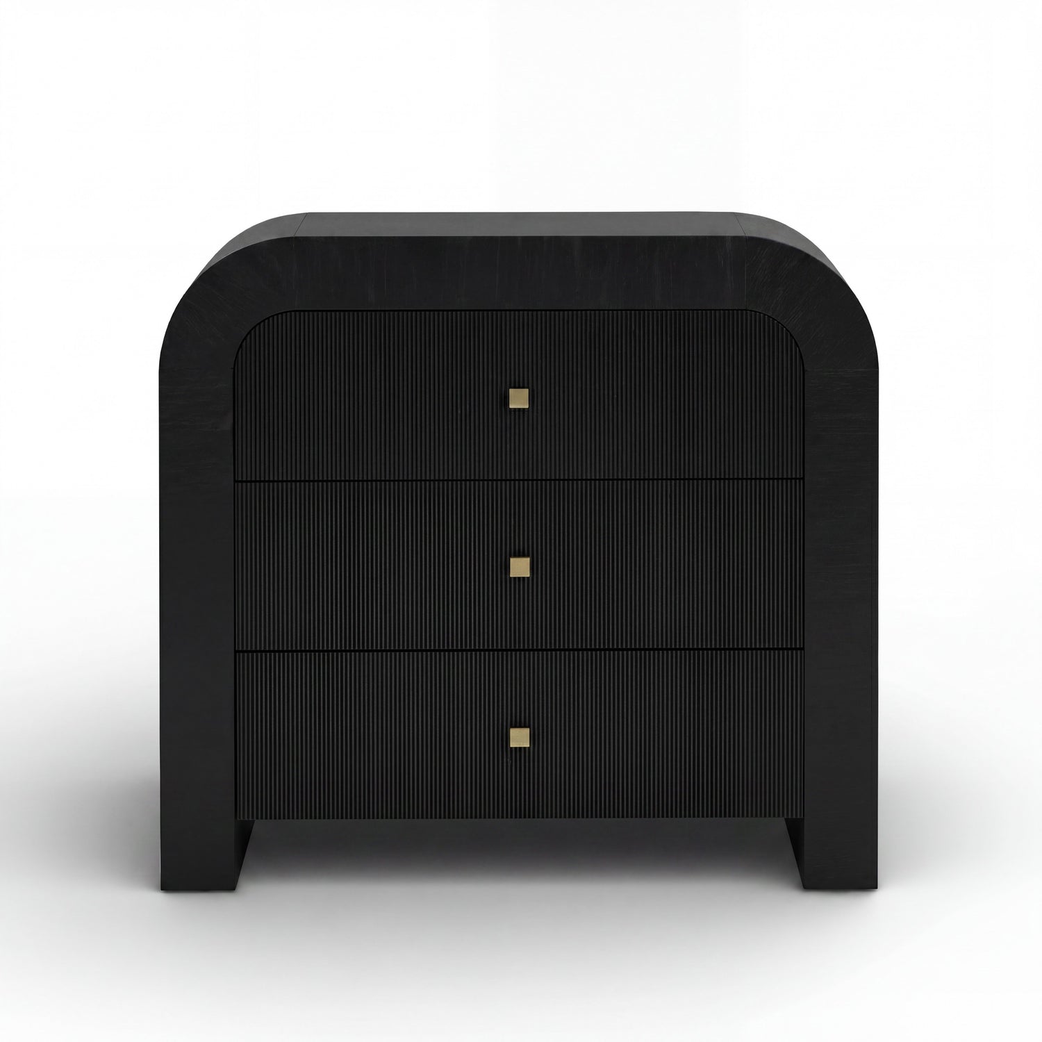 Hump 38" Arched 3-Drawer Bedside Chest - Black