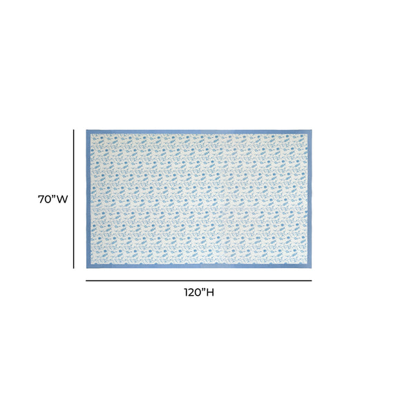 Dolce Natural Cotton Table Cloth - Baby Blue / 70" x 120"