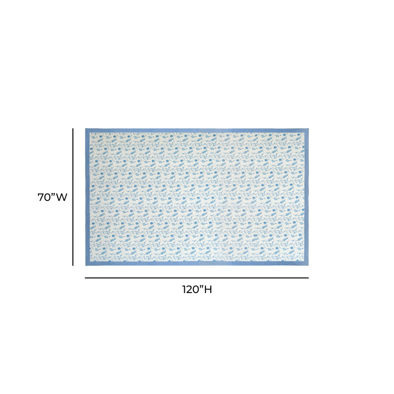 Dolce Natural Cotton Table Cloth - Baby Blue / 70" x 120"