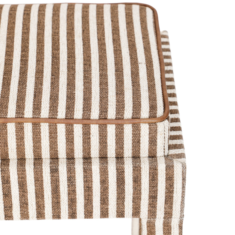 Kora Cotton Jute Contract-Grade Accent Stool - Brown