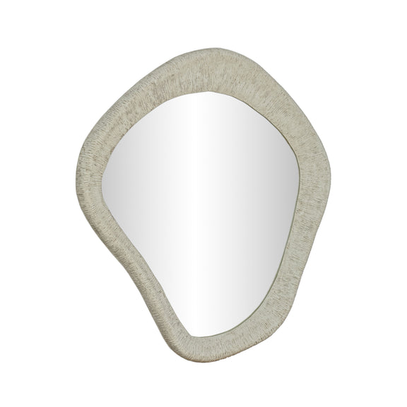Orpheus 35"X31" Ribbed Faux Stone Wall Mirror