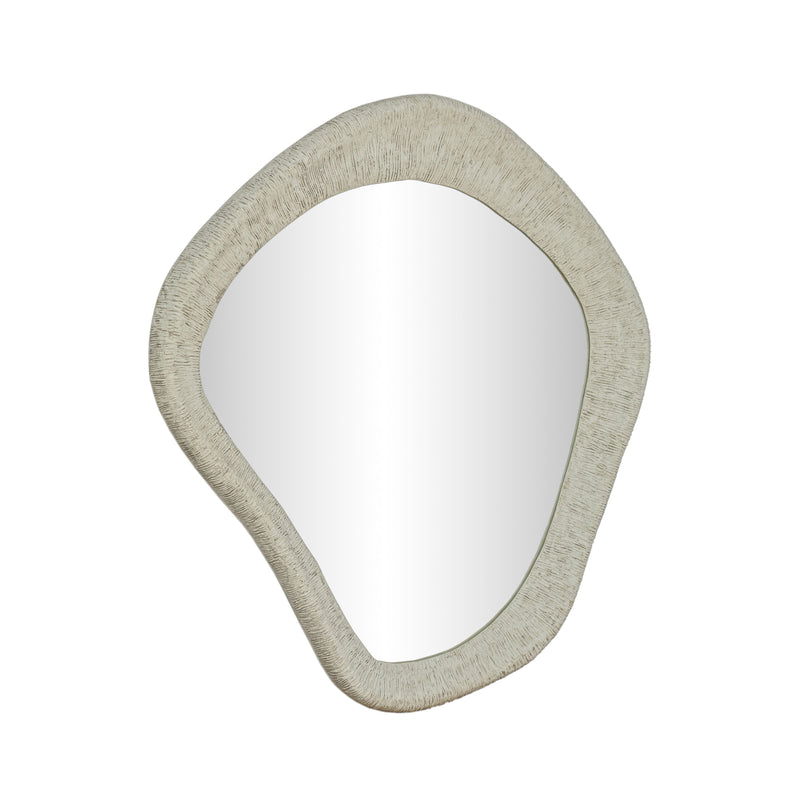 Orpheus 35"X31" Ribbed Faux Stone Wall Mirror