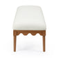 Oodle 56.5" Performance Vegan Mohair Bench - Cream / Walnut