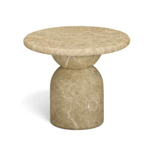 Cynthia Concrete Indoor/Outdoor Side Table - Light Emperador Marble