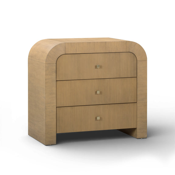 Hump 38" Arched 3-Drawer Bedside Chest - Natural