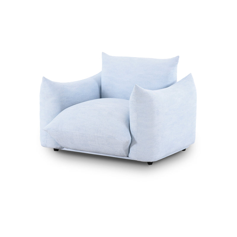 Saint Tropez Stuffed Indoor/Outdoor Armchair - Light Blue