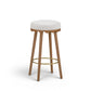 Oodle Performance Vegan Mohair Bar and Counter Stool - Cream / Light Walnut / Bar Height