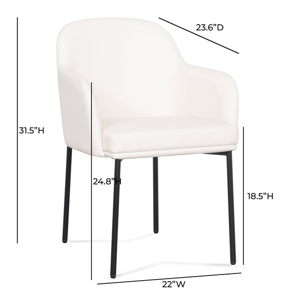 Sydney Performance Vegan Leather Armchair - Set of 2 - Cream