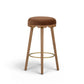 Oodle Performance Vegan Mohair Bar and Counter Stool - Bronze / Light Walnut / Bar Height