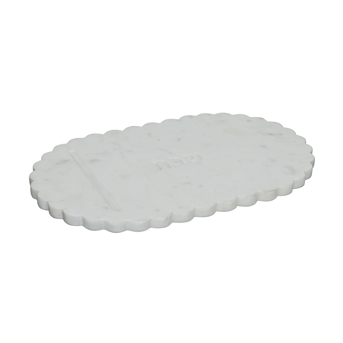 Shabbat Marble Serving Board - White Marble