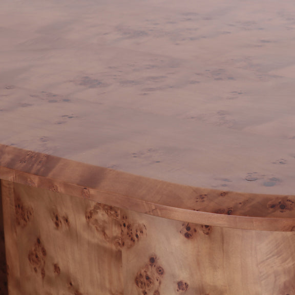 Gladyss 87" Burl Oval Dining Table - Honey