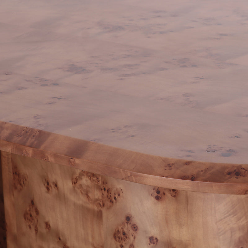 Gladyss 87" Burl Oval Dining Table - Honey