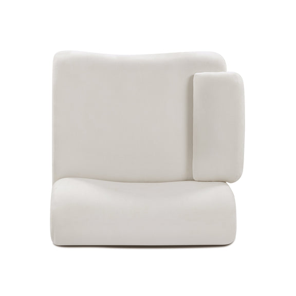 Zenith Contract-Grade Upcycled Fabric Corner Chair - Cream / LAF