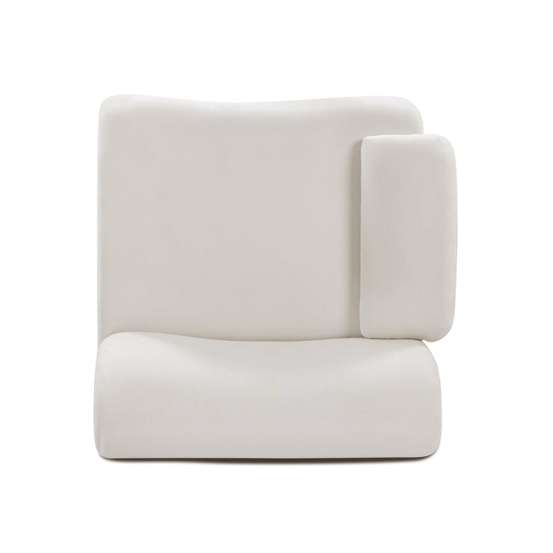 Zenith Contract-Grade Upcycled Fabric Corner Chair - Cream / LAF