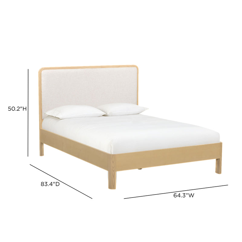 Rafaelle Natural Solid Ash Bed - Cream,Natural