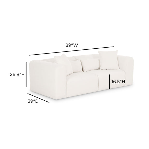 Tarra 86" Modular Loveseat - Cream