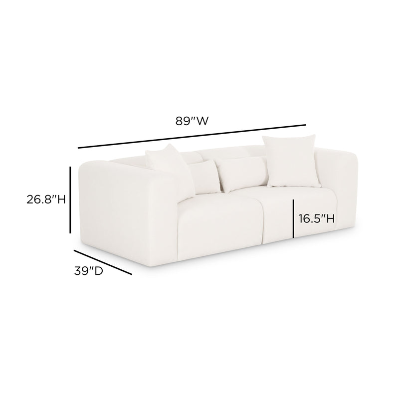 Tarra 86" Modular Loveseat - Cream