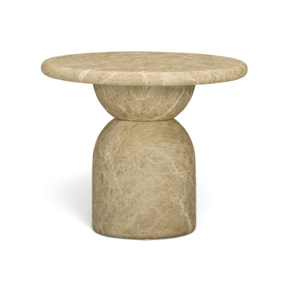 Cynthia Concrete Indoor/Outdoor Side Table - Light Emperador Marble