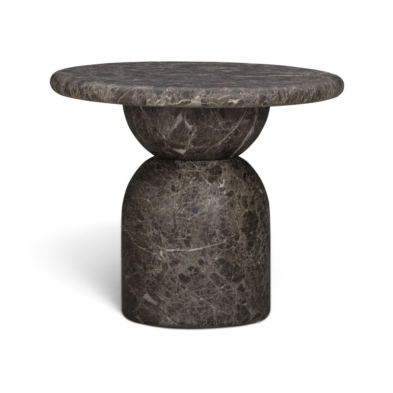 Cynthia Concrete Indoor/Outdoor Side Table - Dark Emperador Marble