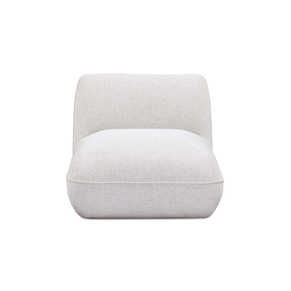 Arezza Stone White Contract-Grade Basketweave Chenille Armless Chair