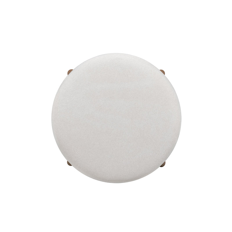 Oodle Performance Vegan Mohair Bar and Counter Stool - Cream / Light Walnut / Counter Height
