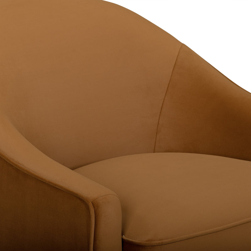 Cettie Performance Velvet Accent Chair - Cognac