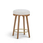 Oodle Performance Vegan Mohair Bar and Counter Stool - Cream / Light Walnut / Counter Height