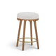 Oodle Performance Vegan Mohair Bar and Counter Stool - Cream / Light Walnut / Counter Height