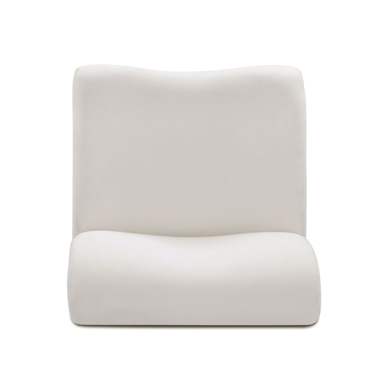 Zenith Contract-Grade Upcycled Fabric Armless Chair - Cream