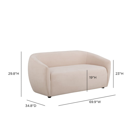 Jordan 70" Textured Performance Velvet Loveseat - Blush