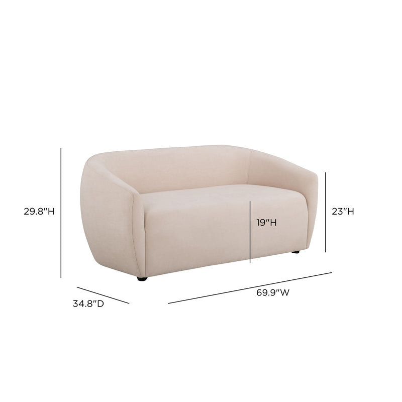 Jordan 70" Textured Performance Velvet Loveseat - Blush