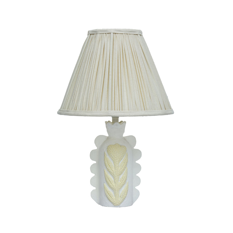 Edith Scalloped Papier Mache Flower Pleated Table Lamp